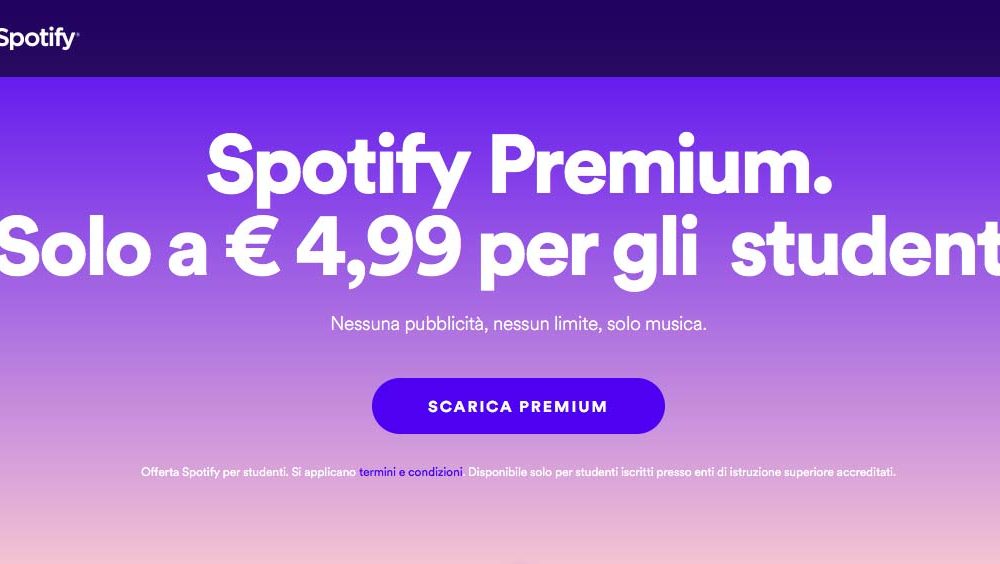 Spotify Premium: l’abbonamento Studenti arriva anche in Italia a 4,99€