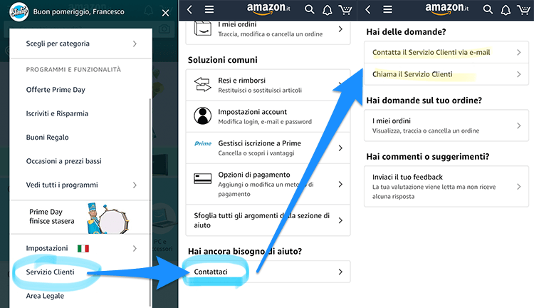 Amazon italia chat help
