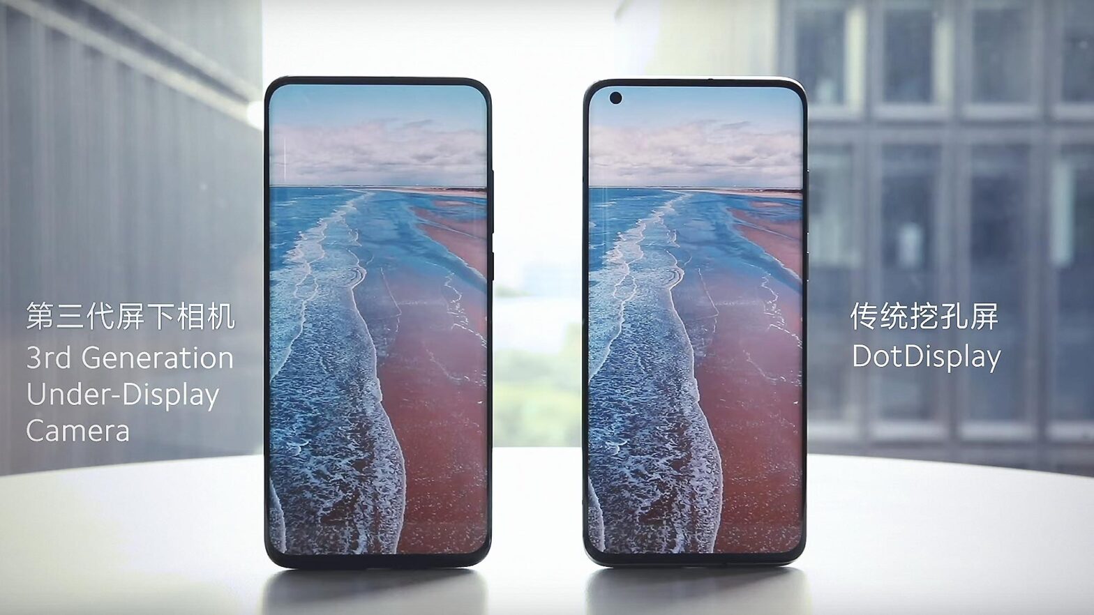 Xiaomi smartphone con fotocamera sotto al display